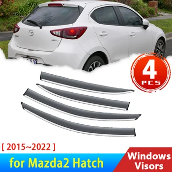 4x העלה מגינים על Mazda2 די. ג ' יי בוקעים 2015~2022 2019 2020 2017 Acessories המכונית Windowa מגן גשם הגבה שומרים אוטומטי כיסוי מגן