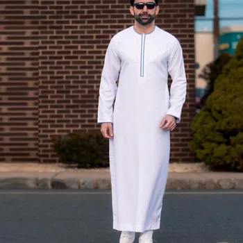 Abaya האסלאם Thobe המוסלמים בגדי גברים הערבי חלוק עם שרוולים ארוכים Galabia Musulamne Boubou אדם Qamis جلباب رجالي 2023