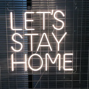 בואו להישאר בבית ניאון, LED אור על הסלון BedroomWall קישוט,מתנה אישית זו, פאב בר סימן