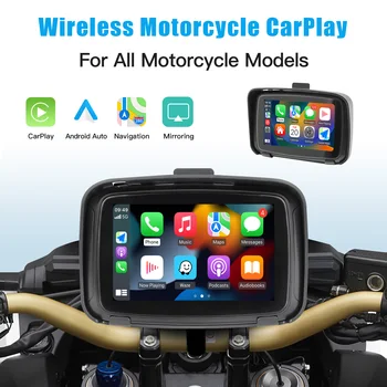 CARABC 5 אינץ ' נייד GPS ניווט אופנוע עמיד למים Apple Carplay תצוגה אופנוע האלחוטי אנדרואיד אוטומטי IPX7 GPS Scre