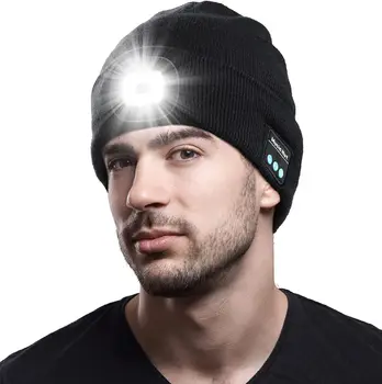 E2 LED פנס פנס כובע כפת Bluetooth-תואם עם האור מתנות ייחודיות לגברים, נשים בעל דיג ' וגינג לפיד