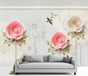 beibehang תמונה מותאמת אישית טפט קיר פרח קיר ציור קיר הסלון מסמכי עיצוב הבית 3D אמנות ציור לשיפור הבית