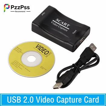 PzzPss USB 2.0 כרטיס לכידת וידאו 1080P Scart המשחקים שיא תיבת בהזרמה בשידור חי הקלטה משרד ביתי DVD Grabber Plug And Play