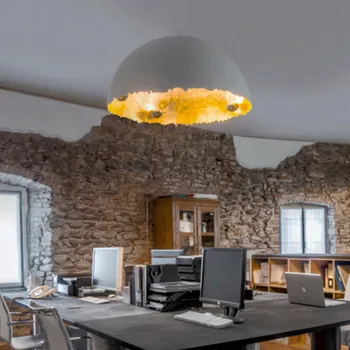 PostKrisi תליון אור מעצב קליפת שרף אקרילי כדור תליון אור תאורת סטודיו מסעדה אמנות פשוטה תליית מנורה