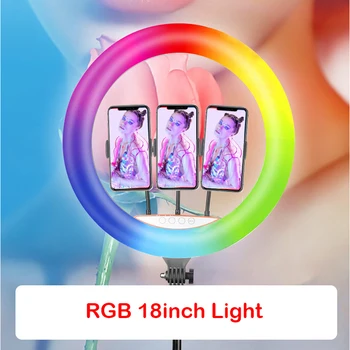 18inch RGB הטבעת מטען Usb אור Led וידאו Selfie המנורה ניתן לעמעום צילום אור YouTuber צילום סטודיו לצילום.