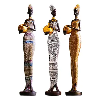 פסלון אפריקאי יצירות אמנות נשים דמות הפסל טלוויזיה ארון שולחן העבודה השינה
