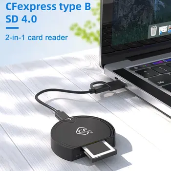 2 ב 1 קורא כרטיסים CFexpress סוג B/כרטיס זיכרון SD מתאם USB3.2 Gen2 10Gbps מהירות גבוהה כרטיס הקורא