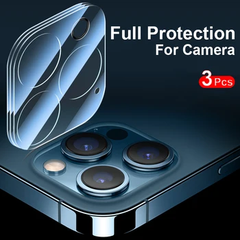 3Pcs מצלמה עדשת זכוכית מחוסמת לאייפון 14 + 13 12 11 Pro Mini מקס עדשת מגן מסך זכוכית מגן