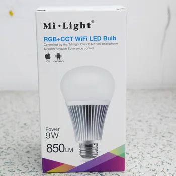 מי-אור 9W Wifi RGB+CCT נורת LED חכמה Dimmable 2.4 G Wireless מנורה 2 ב 1 אור YB1 Milight 2.4 G שליטה מרחוק AC100V-240V
