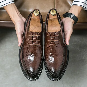 גודל גדול רשמית עסקי נעלי עור באביב ובסתיו החדש ללבוש של גברים נמוכה העליון דרבי נעלי אופנה מזדמנים נעלי עור D2620