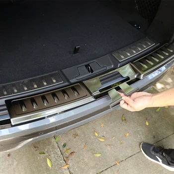 נירוסטה המכונית הפגוש האחורי הרגל צלחת כיסוי מגן לקצץ אביזרי רכב עבור לנד רובר ריינג ' רובר Evoque 2020-2022
