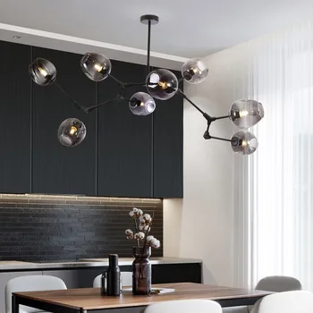 LED מודרנית תקרה נברשת נורדי יוקרה זכוכית Lampshad חי בחדר האוכל קישוט חדר השינה מטבח ביתי נברשת lustres