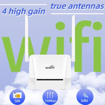 150Mbps כרטיס רשת Wifi נתב ראוטר מודם נקודה חמה כרטיס ה-SIM ללא הגבלה Dongle 4G עם 4*5Dbi רווח גבוה נכון אנטנות