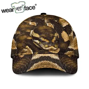 נחש חיות כובע בייסבול 3D בכל מודפס כובע Snapback נשים גברים מבוגרים היפ הופ הכובעים חיצונית מקרית מגן השמש
