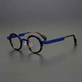 בציר סיבוב מסגרת משקפיים גברים רטרו אצטט משקפיים נשים אופטי קוצר ראייה מרשם משקפיים מסגרות למשקפי זכר יפנית