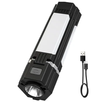 BORUiT משולבת פנס LED מסוג-C נטענת עובד אור 5 מצבי תאורה Built-in סוללה עם מגנטי הוק