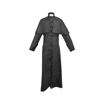 ליל כל הקדושים לכומר תחפושות למבוגרים בציר ימי הביניים הכמורה החלוק חגורת צלב להגדיר הכנסייה Cosplay בגדים