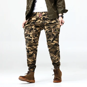 בתוספת גודל 7XL 6XL 5XL חדש Mens הסוואה ג ' ינס הסוואה צבאיים Slim Fit מעצב מפורסם אופנוען היפ הופ מכנסיים עם רוכסנים גברים שאיפה