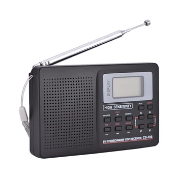 FM אני SW LW טלוויזיה מלא הלהקה מקלט רדיו נייד שעון מעורר דיגיטלי תפקוד זיכרון רדיו 9 KHz