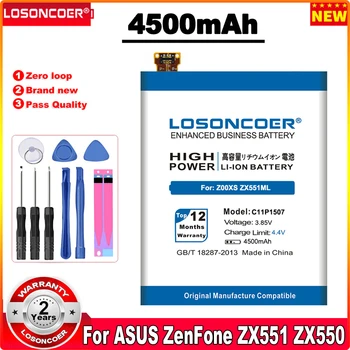 LOSONCOER 4500mAh C11P1507 הסוללה של הטלפון עבור ASUS Zenfone Zoom Z00XSB ZX551ML Z00XS ZX551 טלפון חכם, סוללה