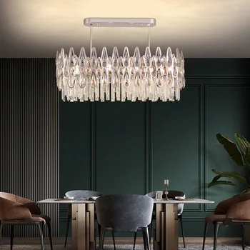 סלון חדר אוכל מודרני הול K9 נברשת קריסטל עגול אור צרפתי וילה חדר שינה מודרני תקרה אור