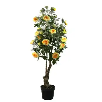 עציצים צהוב וכתום מלאכותיים פרח אדמונית עץ פרחים כחולים אקליפטוס זרי פרחים מתנות לחבר פרחים יבשים K