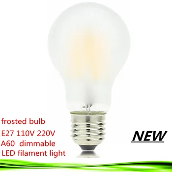 10X LED החדש נימה אור LED נורת E27 E26 dimmable זכוכית חלבית 2W 4W 6W 8W 110V 220V A60 וינטג ' אדיסון המנורה חם/לבן טהור