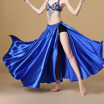 2022 ביצועים ריקודי בטן תלבושות הקדוש החצאית 2-הצדדים חריצים חצאית סקסית לנשים מזרחי ריקודי בטן החצאית הנשית בגדי ריקוד