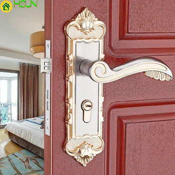בסגנון אירופאי מכני מנעולי דלת אחת ויוצרים עץ פנים דלת חדר השינה מנעול דלת אלומיניום ידית נעילה חומרה מנעולים