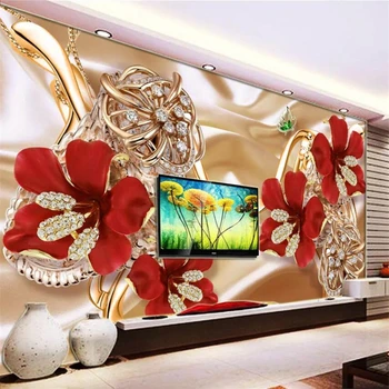 beibehang מותאם אישית 3d טפט תמונה ציור פרח פתוח עשיר תכשיטים פרח הטלוויזיה רקע קיר מסמכי עיצוב הבית המסמכים דה parede