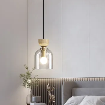 נורדי LED זכוכית תליון אור מינימליסטי תלוי אורות השינה תאורה למטבח ללמוד חדרי מגורים אולם אירועים מתקן ברק
