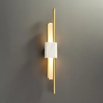 LED מנורת קיר מעצב יצירתי מודרני מינימליסטי השיש מתכת וילה במעבר אור דקורטיבי