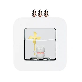 400Ml נייד קריקטורה חמודה אוויר מכשיר אדים + אווירה LED אור לבן בית