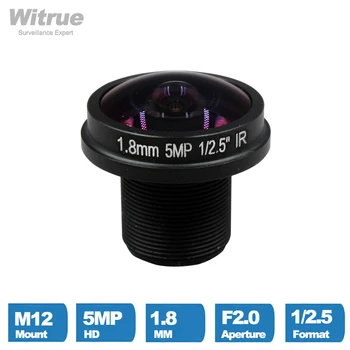 Witrue עדשת מצלמה טלוויזיה במעגל סגור HD 5 מגה פיקסל עין הדג 1.8 מ M12 180 מעלות זווית צפייה רחבה F2.0 1/2.5