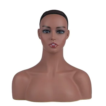 אופנה Manequin לעמוד בובת הראש עם כתף למכירה שיער הפאה תכשיטים תצוגת צעיף בעל