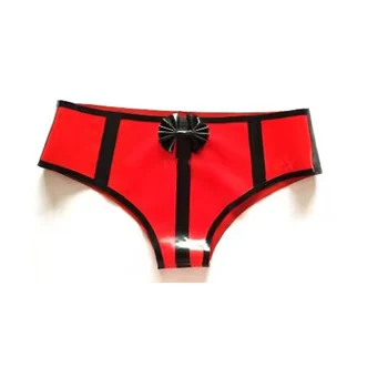 סקסית אקזוטית, הלבשה תחתונה נשים נקבה אדום בעבודת יד גומי עם שוליים שחורים בוקסר תחתוני חוטיני מכנסיים מתחת מכנסיים קצרים תחתונים cekc מערער