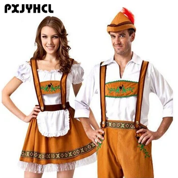אדם גרמניה אוקטוברפסט תלבושות פנטזיה נשים בוואריה בירה Featival Cospaly השמלה למבוגרים כמה המפלגה משרתת בגדים בתוספת גודל