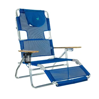 מסגרת אלומיניום קלה משקל 5 תנוחת שכיבה החוף הכיסא, כחול