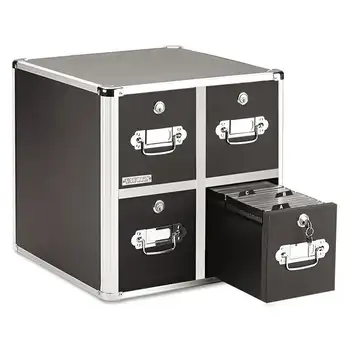 Ideastream 4-מגירת הדיסק קובץ Cabinet, מחזיק 660 תיקיות או 240 סלים/120 תקן המקרים, שחור