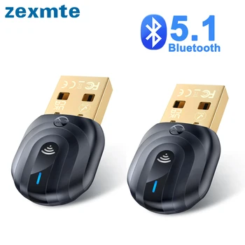 Zexmte USB Bluetooth 5.1 5.0 מתאם קבע Bluetooth Dongle משדר מקלט עבור מקלדת עכבר אלחוטי שמע מוסיקה Adaptador