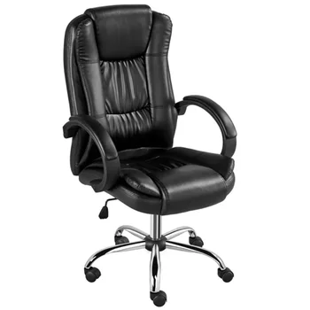 חיוך מארט מתכוונן גבוהה ארגונומי דמוי עור המסתובב הכיסא במשרד, שחור כיסאות במשרד, משחקים הכיסא