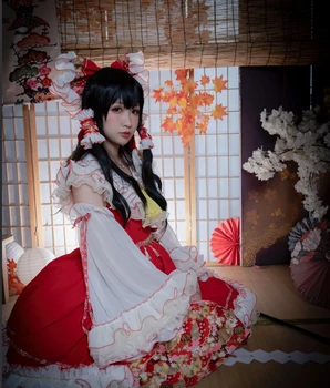 אנימה Touhou Project Hakurei Reimu תלבושת שמלה לוליטה יומי מדהימה מדים תחפושות קוספליי נשים ליל כל הקדושים משלוח חינם 2021