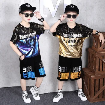 ילדים תוף ביצועים בגדים של בנים היפ-הופ בגדים אופנתיים ריקודי רחוב סטים של הבנים בגדים אופנתיים מגניב הולך להראות