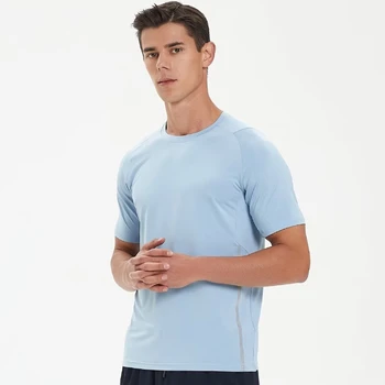 מזדמן חולצת טי לגברים שרוול קצר צבע פסטל פועל טניס חדר כושר בגדים 2023 הקיץ כושר כדורגל ג ' רזי הכשרה ספורטוויר