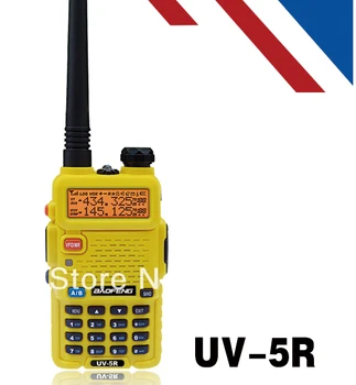 BAOFENG UV 5R צבע צהוב Dual Band רדיו דו-כיווני חינם האוזנייה Baofeng UV-5R ווקי טוקי UV5R נייד רדיו לרכב