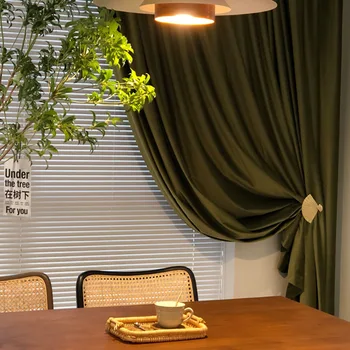יוקרה קטיפה נורדי פשוט פופולרי וילונות חיים חדר אוכל חדר השינה של Windows רקע ההכרה ירוק כחול וילון