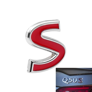 1 יח ' אדום S לוגו מכונית 3D מדבקת סמל התג מדבקות קישוט אביזרים עבור אינפיניטי Q50 Q50S Q50L G37 G25 QX70 FX35 FX37