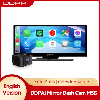DDPAI M5S Dash Cam 2K כפולה מצלמה רכב DDPAI M5S DVR המכונית עד 256G אחסון 8.9 אינץ'