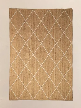 שטיח שטיח אזור מגורים יוטה טבעי כפרי נראה קלוע בסגנון בעבודת יד סריג רץ השטיח