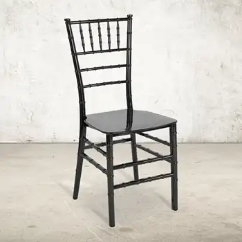 פלאש רהיטים הרקולס סדרה שחור שרף לערום Chiavari הכיסא